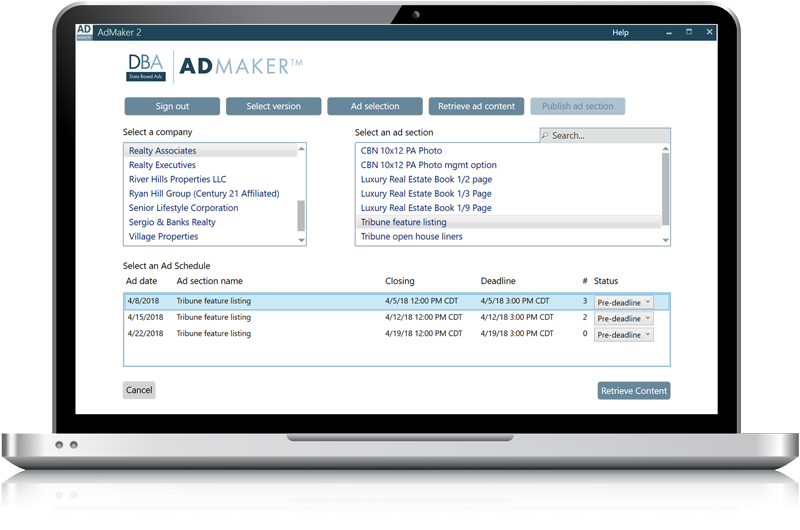 AdMaker - Data Based Ads' ad production software