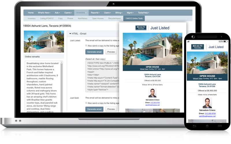 Admaster - HTML email UI - Just Listed