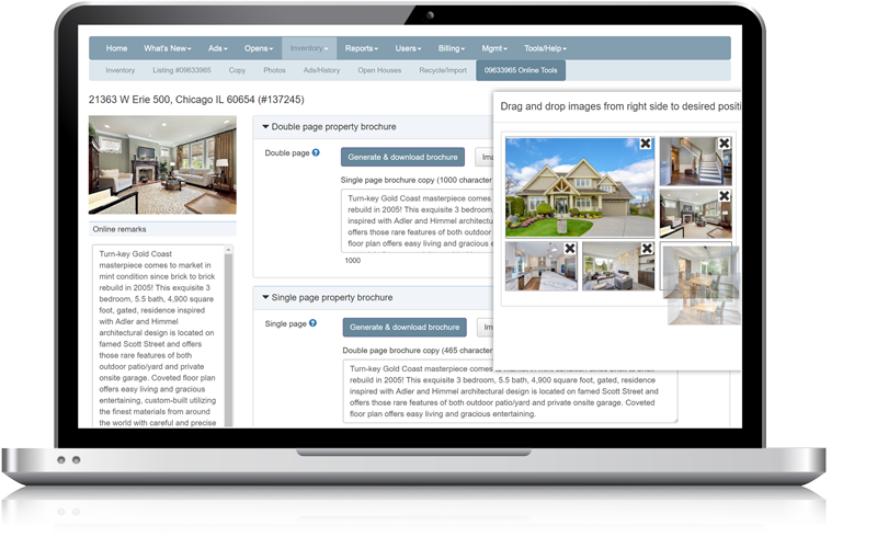 Admaster - Automated listing brochure user interface